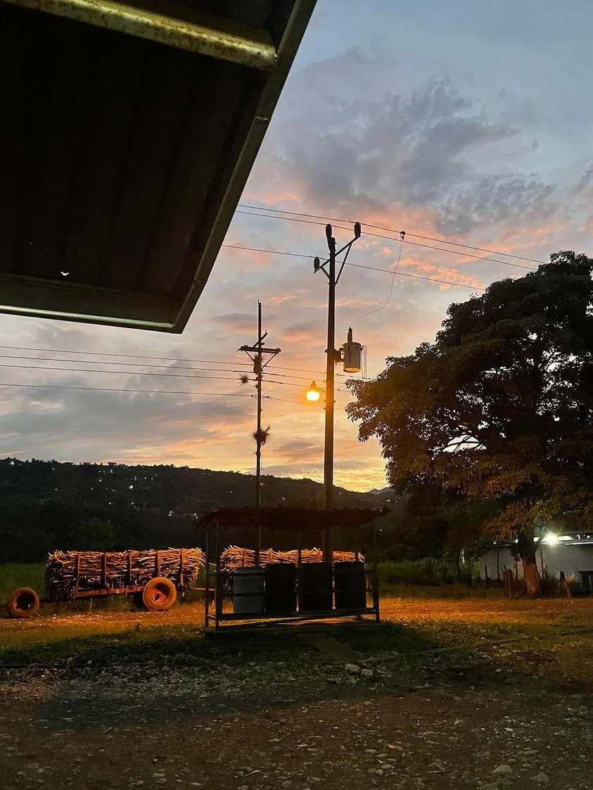 Warm sunset over a rural landscape in Turrialba